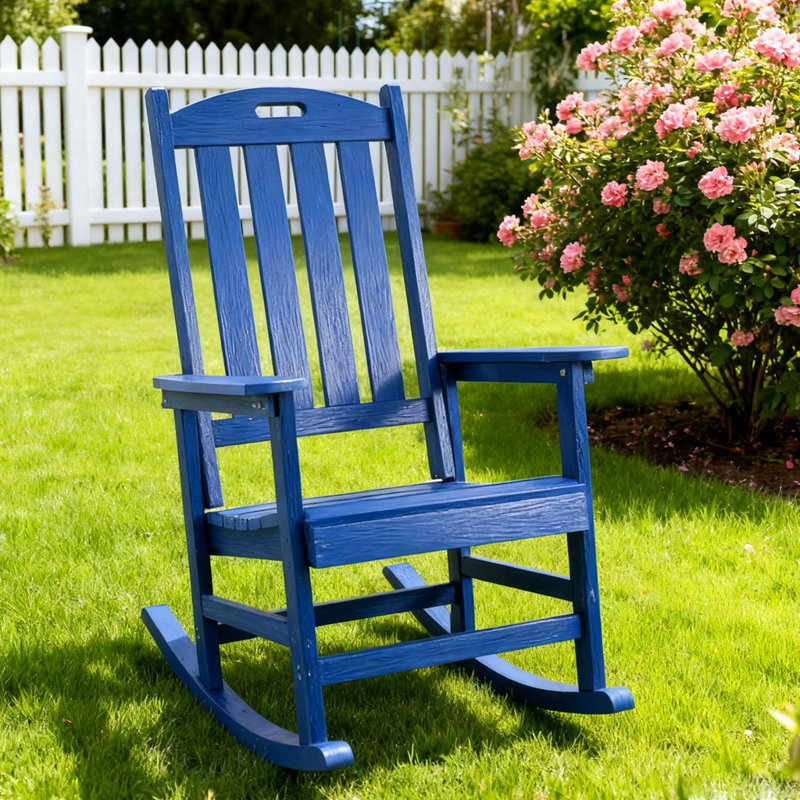 Fauteuil à bascule toutes saisons pour la détente sur la terrasse et à l'extérieur, matériau HIPS durable, mouvement de bascule fluide, assise spacieuse