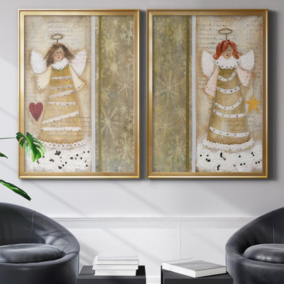 «Cloud Angel with Heart», ensemble de 2 peintures