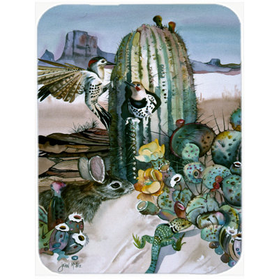 Caroline's Treasures Cactus Flowers Glass Cutting Board