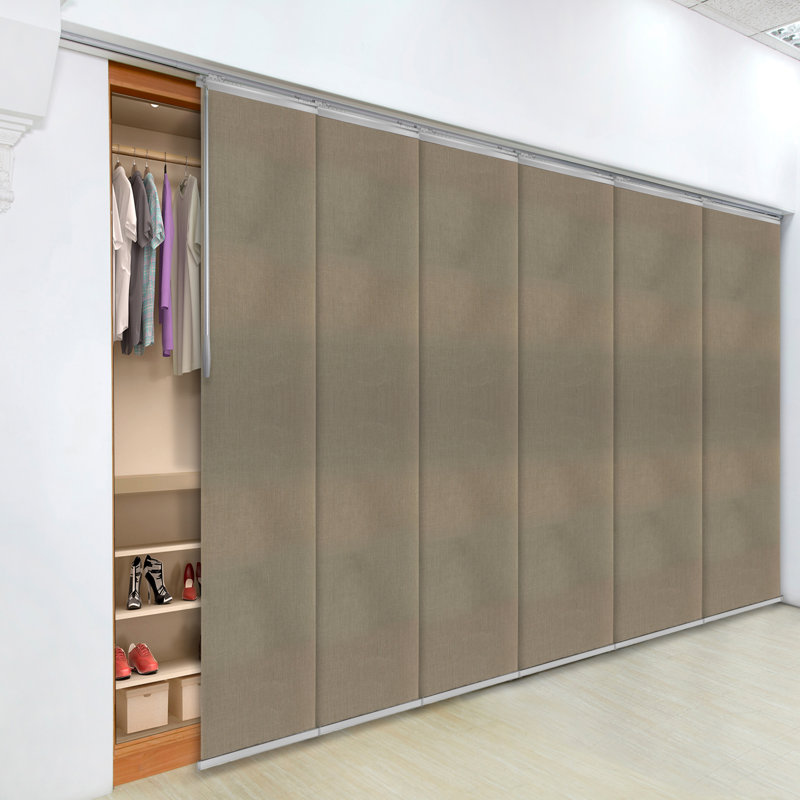 Semi-Sheer Single Rail Panel Track Extendable 36"-58"W x 94"H, Panel width 23.5", 98" W x 94" L, Cornsilk