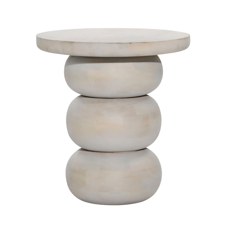 Demetra Mango End Table, White