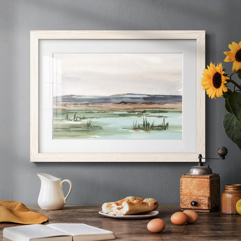 " Serene Mountain View II ", White, 28" H x 42" W x 1.5" D