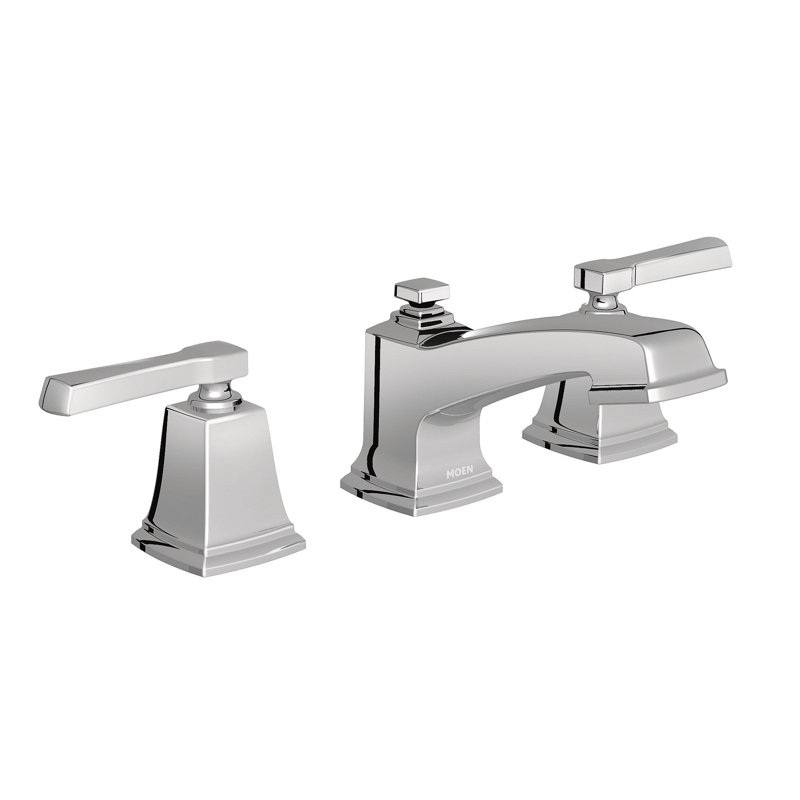 Ensemble de garniture de robinet de salle de bain à 2 poignées Moen Boardwalk, valve requise, Chrome
