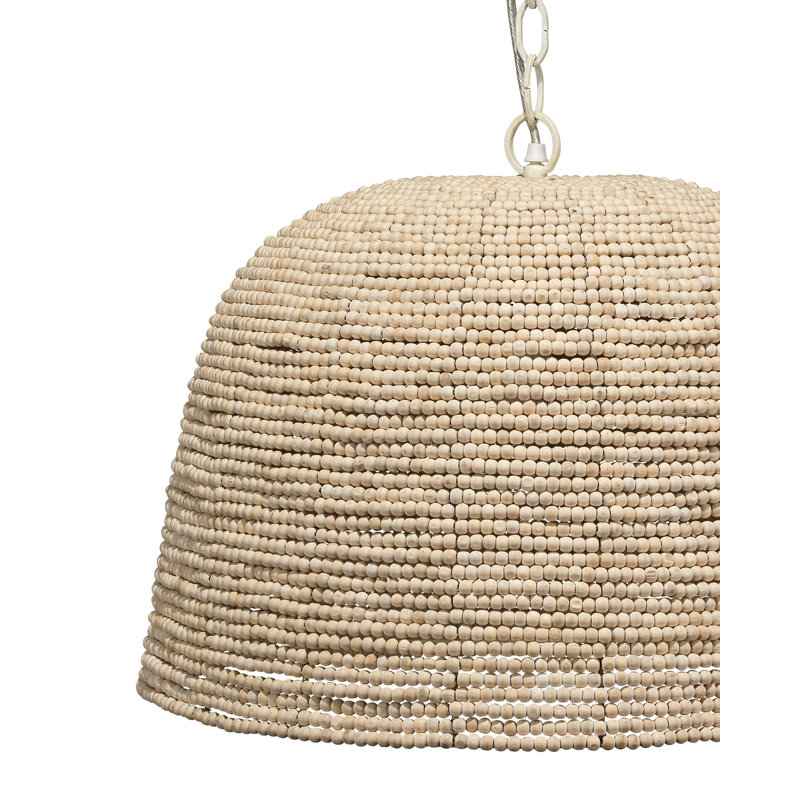 Pacifica 1-Light Off White Mango Wood Pendant