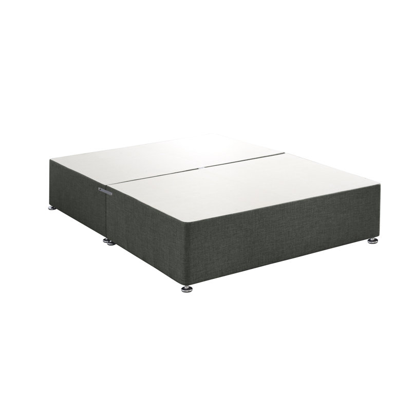 Menai Coilsprung Divan Bed Set, Small Double (4'), 4 Drawers, Charcoal