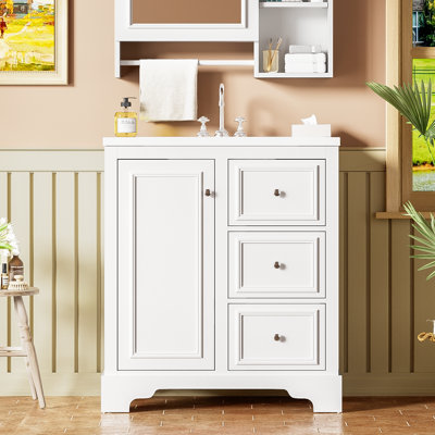 30'' Single Bathroom Vanity With Ceramic Top