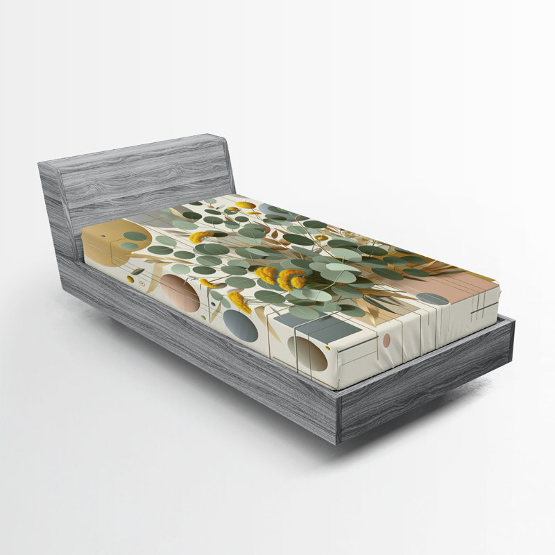 Microfiber Floral Fitted Sheet, Twin XL