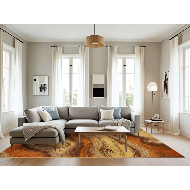 Tapis brun lavable à la machine, Rectangle 8' x 12'
