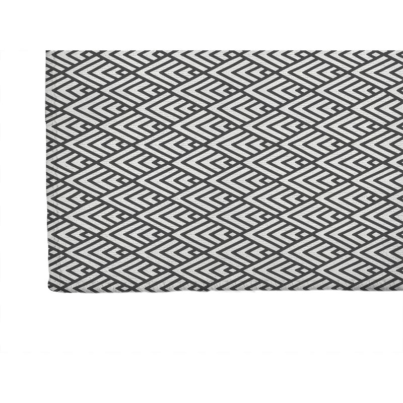 Chevron Spike Kids Play Mat, Ivory/Charcoal, Rectangle 24" x 36"
