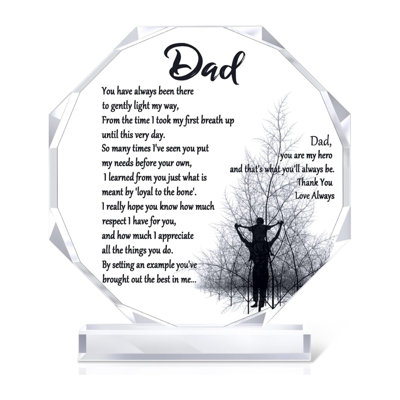 «Dad», acrylique, octogone, plaque, cadeau, souvenir
