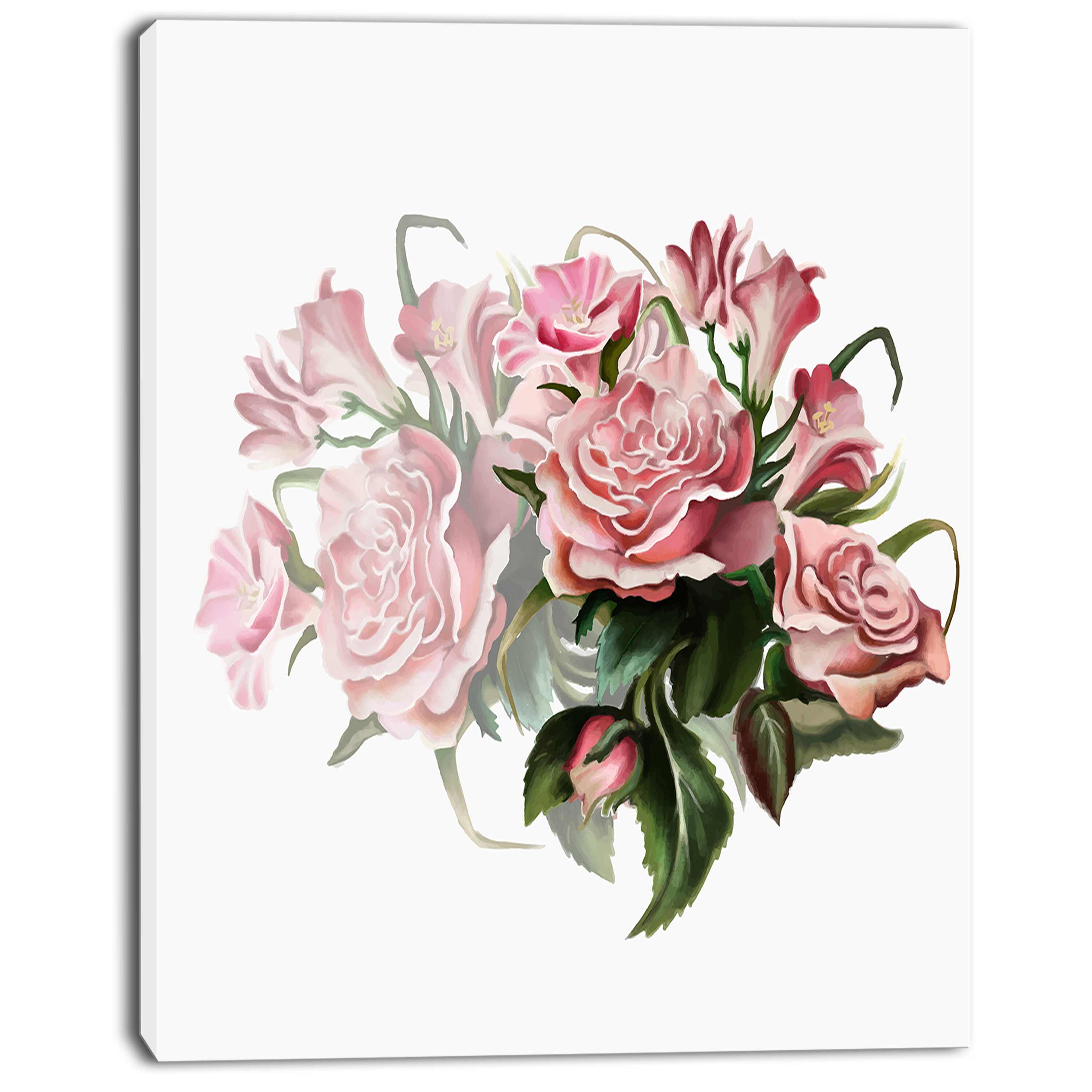 Designart A Blooming Pink Roses Flower In Winter Floral