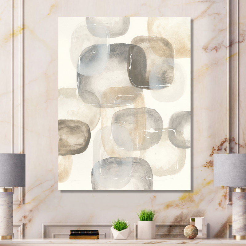 Impression sur toile pierre zen, reproduction de spa gris neutre - Pierres grises ovales neutres II