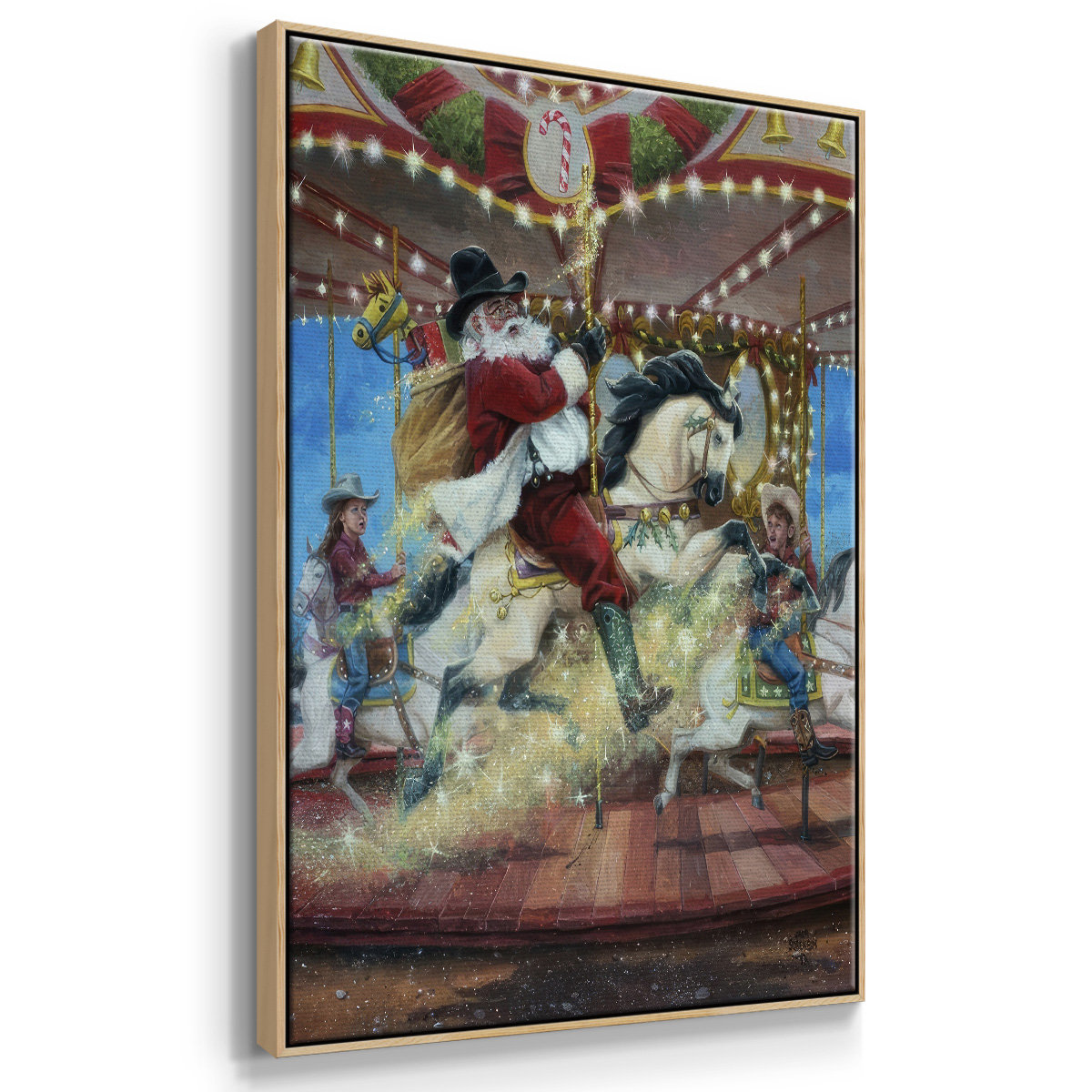 Winston Porter Merry Go Round - Floater Frame Print on Canvas | Wayfair