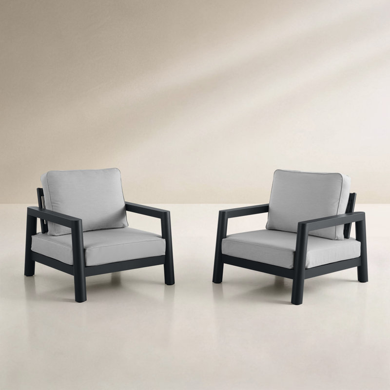 Ensemble de 2 fauteuils d'extérieur Fairmont, Light Gray, Slate Black