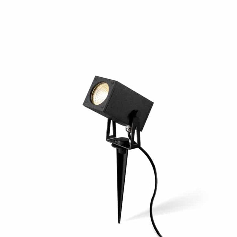 UltraBeam 6 Watt Square Black Outdoor Garden Spike Light - IP65 - 500 Lumens 