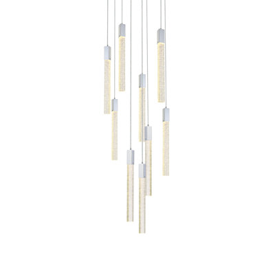 Luminaire suspendu rectangulaire à 9 lumières Aliha