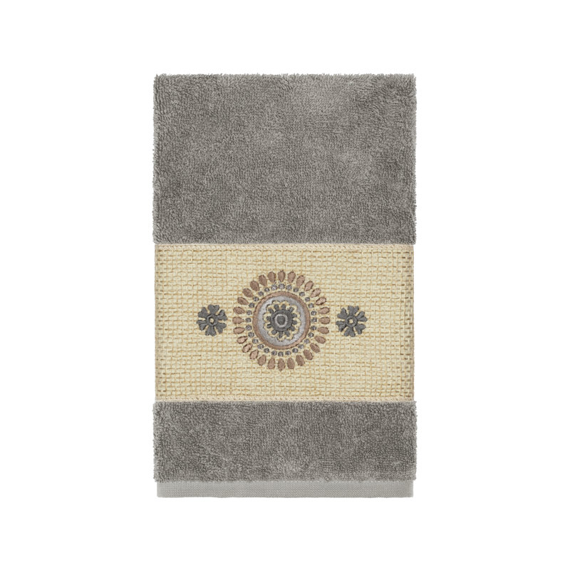 Serviette de bain en coton turc Isabelle, Gris foncé