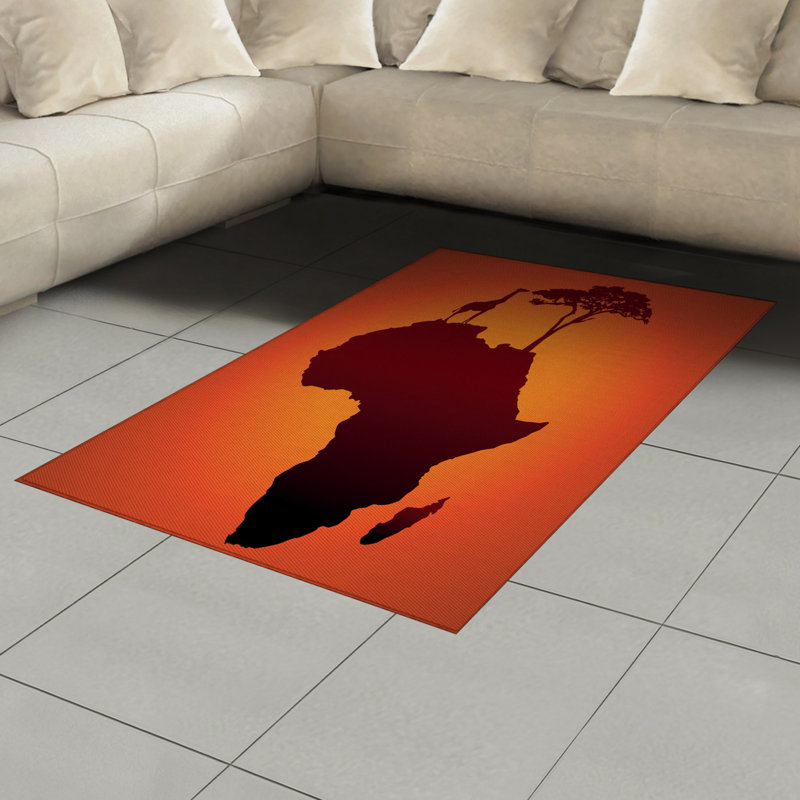 African High Density Long Fiber Poly Threads Decorative Area Rug Carpet, Rectangle 4' x 5'8"