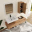 Ensemble de meuble-lavabo mural 60 po Elsar avec plateau en résine et tablette latérale 12 po