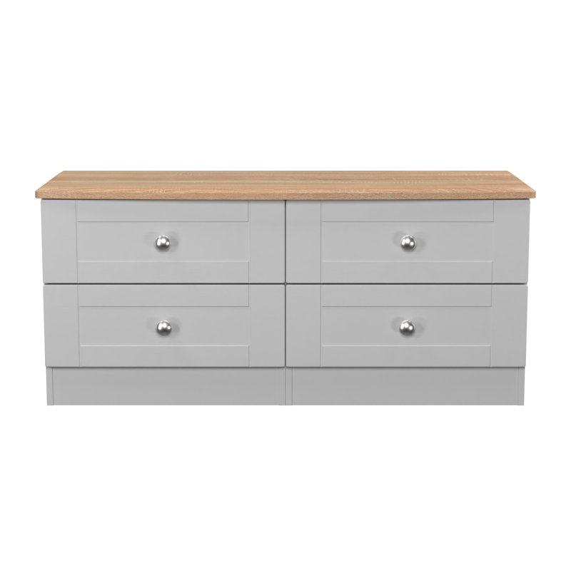 Abhilash 112cm W 4 - Drawer Chest of Drawers, Grey