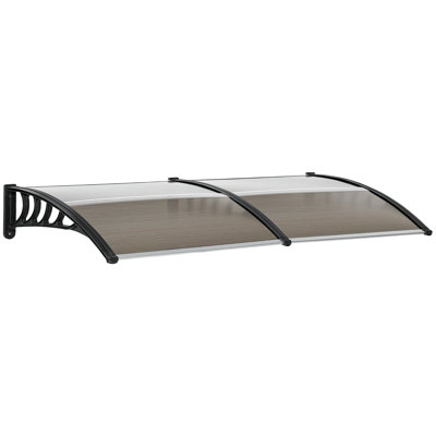 Outsunny Polycarbonate Brown Cover Retractable Door / Window Awning