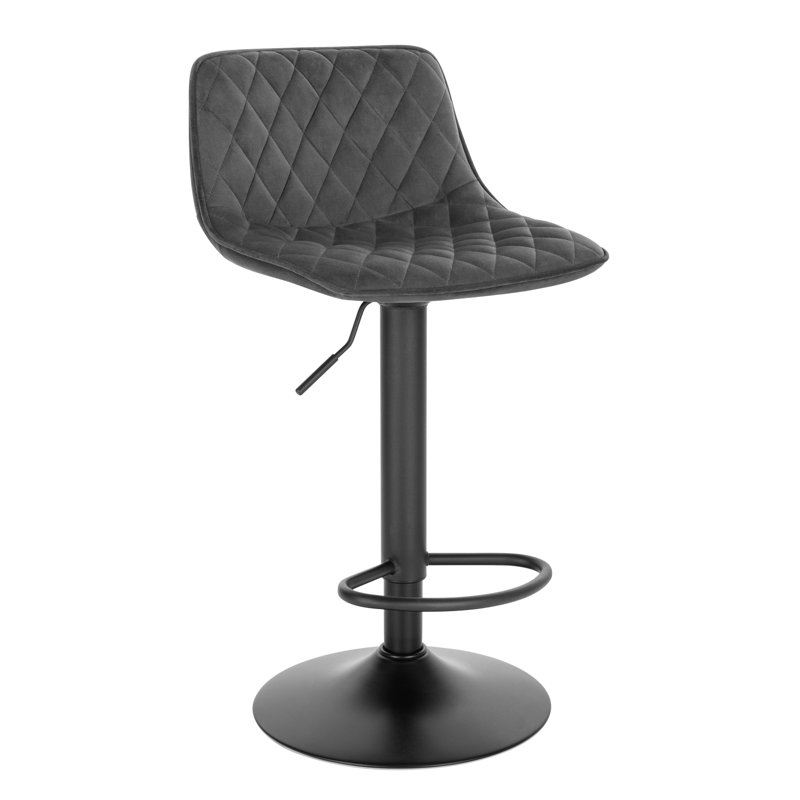 Rhona Height Adjustable Swivel Bar Stool, Dark Grey