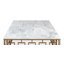 Table basse en laiton avec barrière en marbre blanc