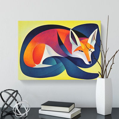 A Dazzling Abstract Fox - Wrapped Canvas