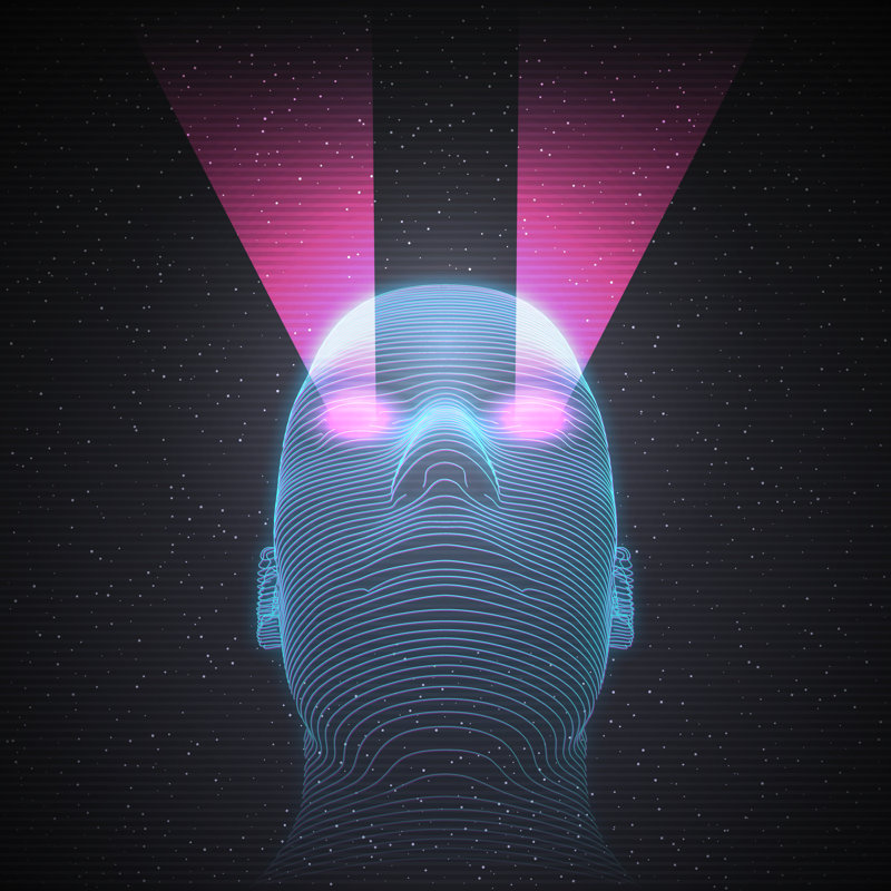 " Futuristic Deep Space ", 20" H x 20" W
