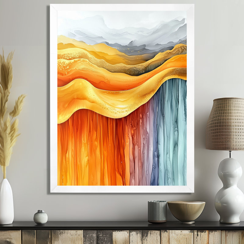Olusola - art mural abstrait, H 32 po x l 16 po, Reproduction encadrée d'une seule photo, Blanc