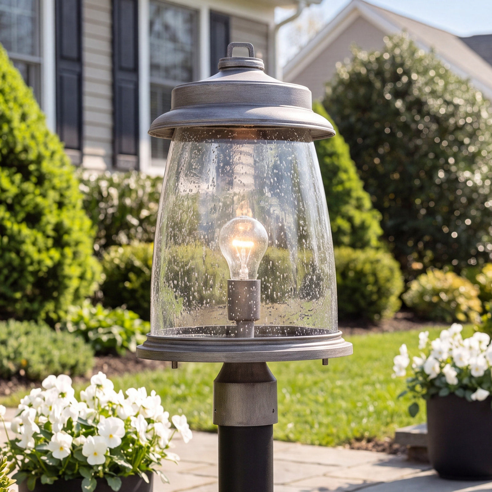 Cedrick Seeded Outdoor Lantern Head, Antique Bronze