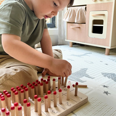 Wooden Number Learning Board with Counting Sticks