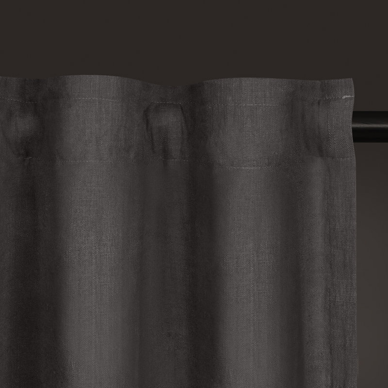 Nadie Curtain Made of Organic Linen-Cotton Mix (1 piece), Blackout, 270cm High, Anthracite
