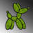 Whimsical Topiary Balloon Playful Moss Dog Wall Art