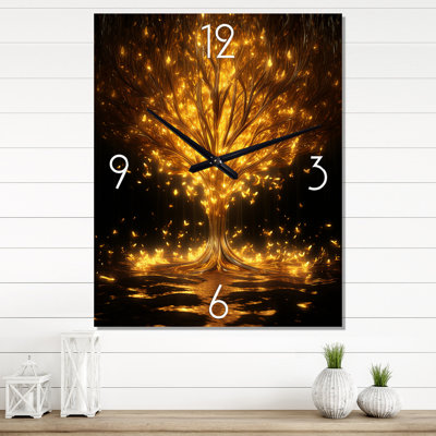Golden Tree Of Bliss - Modern Geometric Very Large Wall Clocks