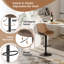 Swivel Upholstered and Faux Leather Adjustable Height Bar Stool with Iron Frame-1871631302-1871631299