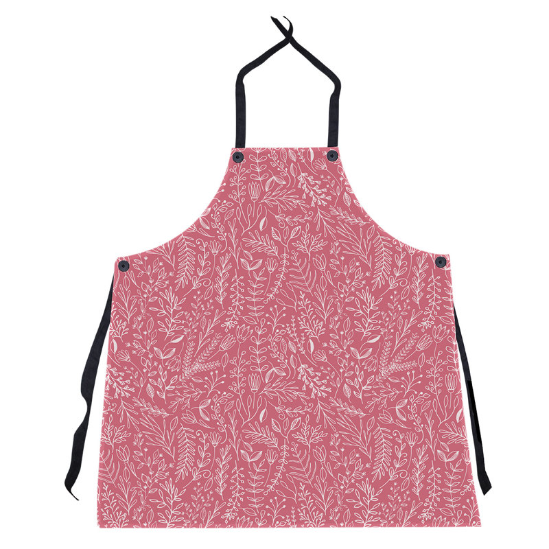 Tablier à motif floral ditsy, Rouge / Blanc