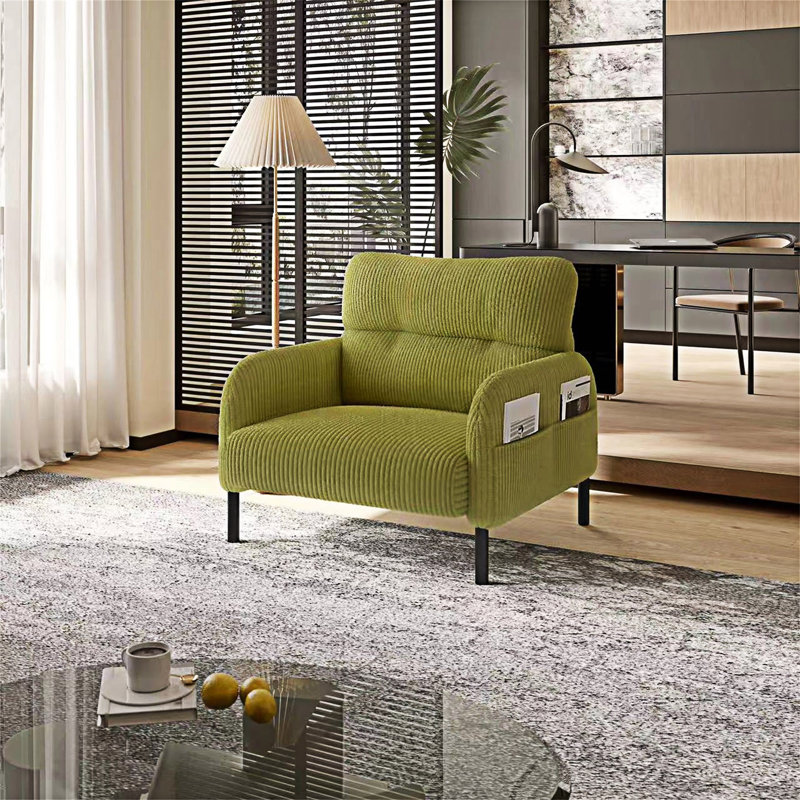 Fauteuil rembourré, Vert olive