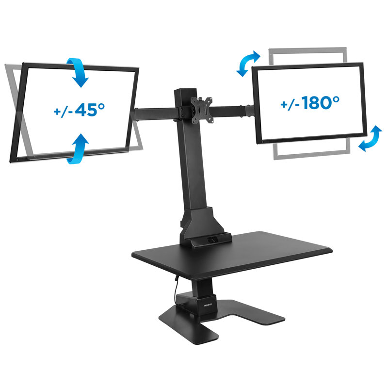 Electric Adjustable Triple Monitor Standing Desk Converter