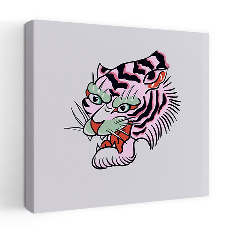 Impression d'art mural tigre rose, 32" H x 32" W
