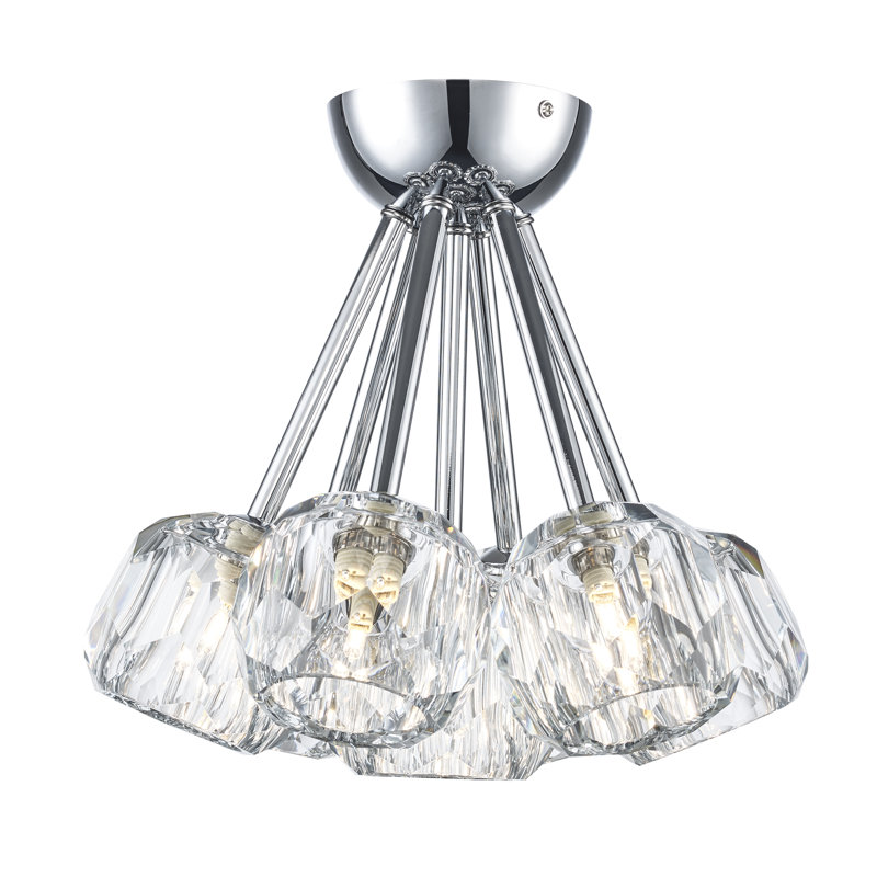 Plafonnier semi-encastré 7 lumières Konotopsky, Chrome poli