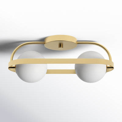 Olly 2 Light Glass Semi Flush Mount