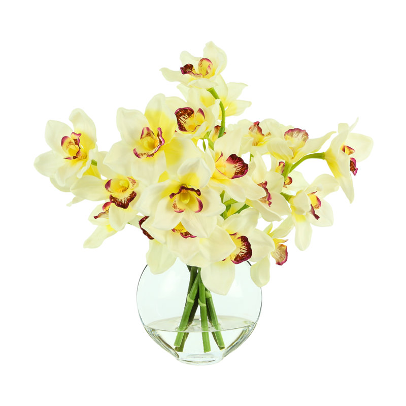 Orchid Arrangement in Mirrored Glass Vase