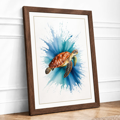 Turtle in Motion Modern - Framed Print