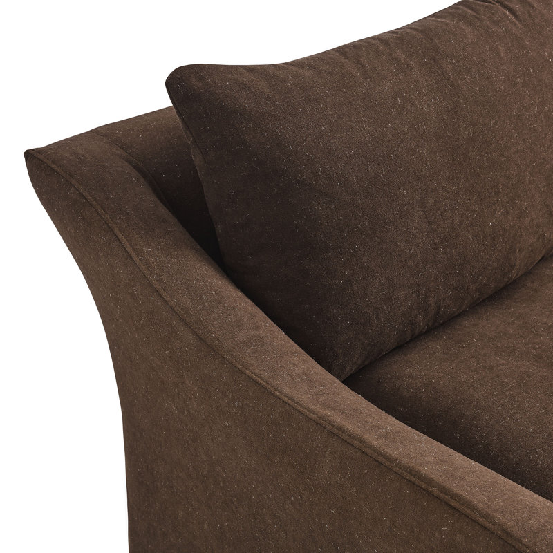 Causeuse en mélange de lin 70 po Edmonson, Cacao