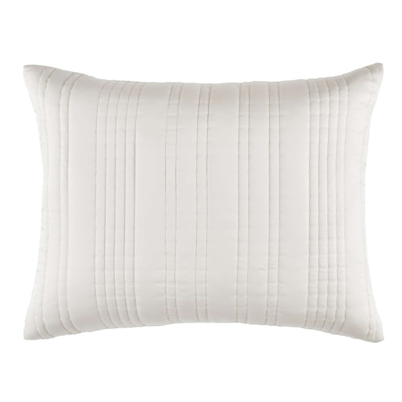 Blissful Bamboo Pearl/Silver Quilted Sham, Dutch Euro