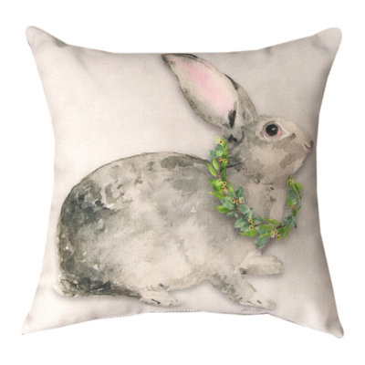 Manual Woodworkers & Weavers Gray Square Polyester Decorative Pillow 12" x 12"