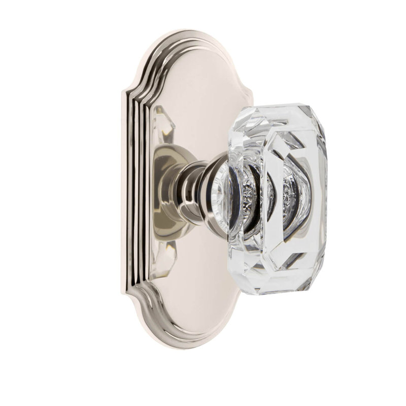 Double porte plaque en cristal Grandeur, Nickel poli
