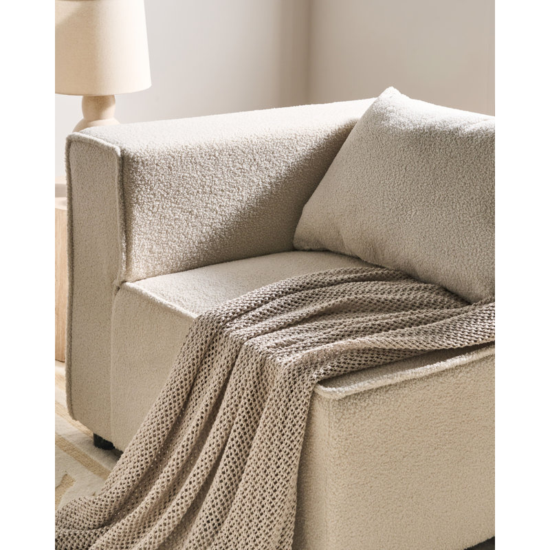 Chandy 4 Seater Boucle Modular Corner Sofa, Left Hand Facing, White Boucle
