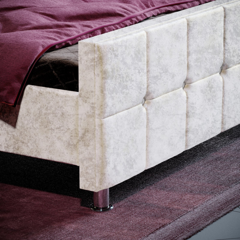 Raul Upholstered Bed Frame, UKFR Certified, Double (4'6)	, Oyster